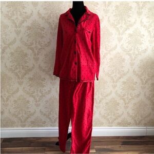 Anne Klein Red and Black Polka Dot Pajama Set